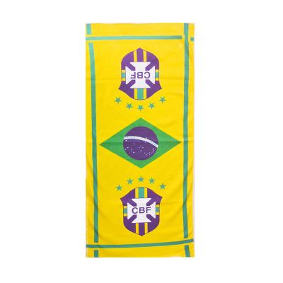 China Custom Football Team Fan Souvenirs Country National Emblem European Football Soccer Slogan Cup Sensitive Microfiber Beach Towels ES22041110 for sale