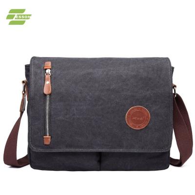 China - Custom Canvas Retro Casual Shoulder Waterproof Body Bag Men Square Cross - Cross Body Bag for sale