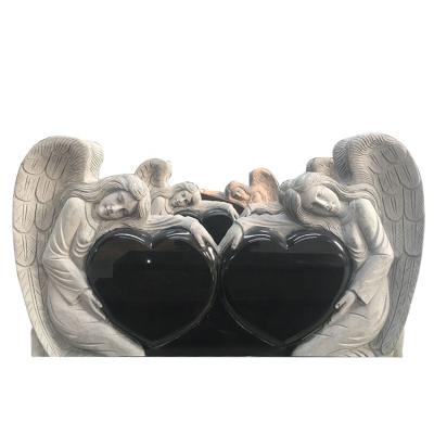 China Cheap Black Carved Headstone Carving Headstone Angel Headstone Monument From EUROPEAN for sale