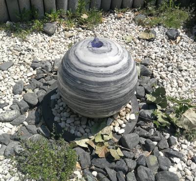 China Factory Sale Modern Fountain Ball Stone With Marble Hole For Garden for sale