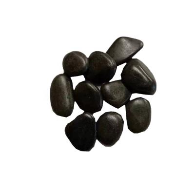 China Landscaping Polished Pebbles For Garden River Pebble Stone Aqualium Pebbles Natural Black for sale