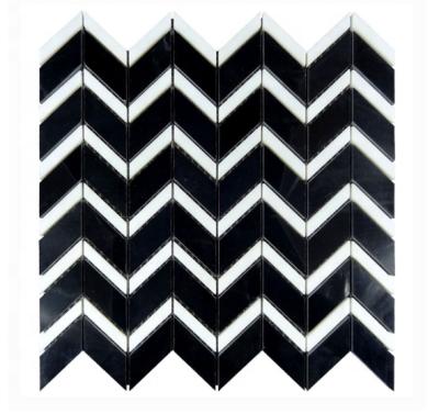 China Modern Chevron Shape Marble Mosaic Tiles for sale