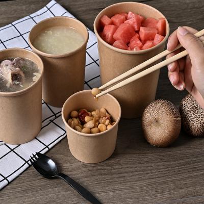 China 8oz Disposable Wrapping Paper Soup Cup Custom High Quality Disposable Paper Wrapping Soup Cups With Paper Lid for sale