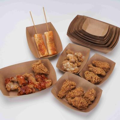 China Brown Fried Chicken Hot Dog Apple Pie Wrapping Paper Disposable Tray Food Container Lunch Packaging Box Disposable Takeaway Ship for sale