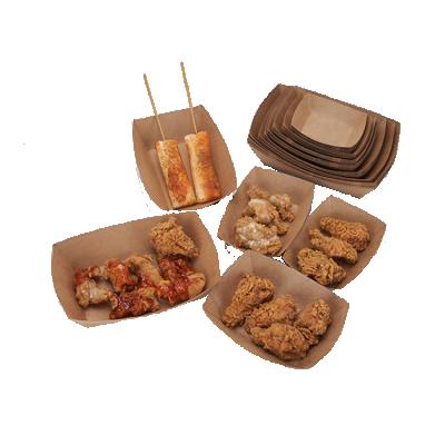 China Custom Biodegradable Disposable Disposable Take Away Brown Packaging Kraft Paper Tray Lunch Box Food Container Ship for sale