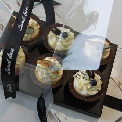 China Twelve Grid Recyclable Wholesale Recycled Paper Plastic Clear Cupcake Boxes Mini Cupcake Boxes Cupcake Packaging Boxes for sale