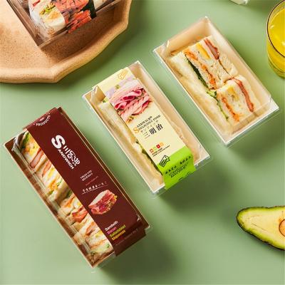 China Wholesale Disposable Packaging Box Chicken Sandwich Paper Box Food Container Packaging Box For Bread Sandwich for sale