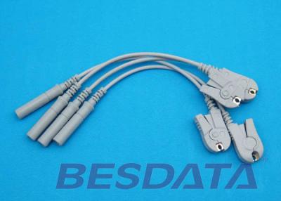 China Din 3.0 / Banana 4.0 Plug EKG Adapter Cable To Grabber / Clip Type 10pcs Per Sets for sale