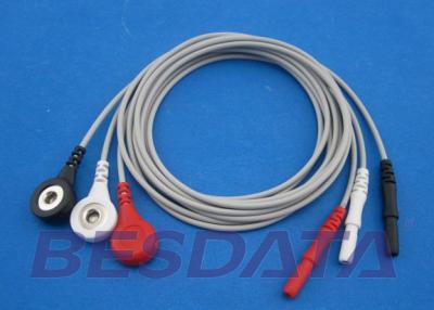 China 3 / 5/7/10 Kabel und Leitungsdrähte der Führungs-ECG mit Schnellende 1,5 Millimeter-Lärm-Verbindungsstück zu verkaufen