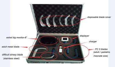 China Miller Blade VS Mac Portable Video Laryngoscope Fiber Optic Sizes For Adults for sale