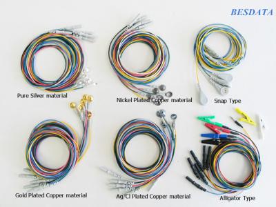 중국 EEG 보호된 케이블을 가진 금 신경 10 mm/는 금속 컵 편평한 전극 판매용