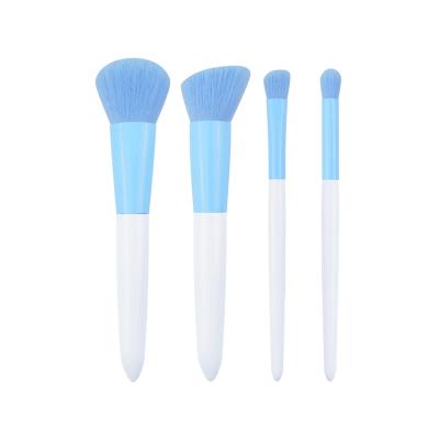 China Angular Blush Free Sample Private Label 4pcs High Quality Nylon Custom Logo Cosmetic Tools Makeup Brush Set for sale