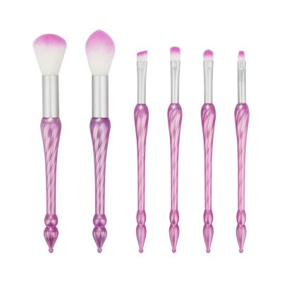 China Angular Blush New Factory Customized 6pcs Colorful Handle Lighthouse Shaped Makeup Brushes For Beginners for sale