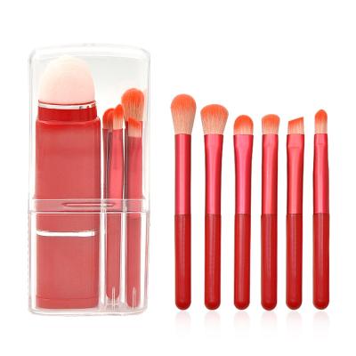 China Angular Blush New 8-in-one Retractable Makeup Brush Set With Transparent Box for sale