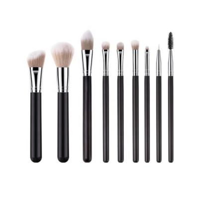 China Angular Blush High Quality Makeup 9Pcs Powder Base Eye Brush Pro Facial Cosmetic Tool for sale