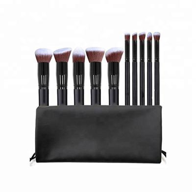 China Custom Fan Brush JZG Bestselling 10pcs Logo Makeup Brushes With Nylon Hair for sale