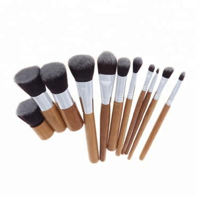 China Fan Brush Customized 11 Pieces Natural Cosmetic Wooden Brush Factory Price Wooden Makeup Brush Kit Wooden Makeup Brush Manufacturers China for sale