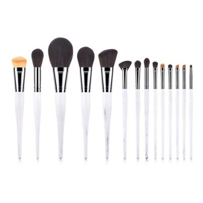 China Angular Blush High Quality Natural Black Synthetic 14pcs Hair Make Up Tools Kit Professional Makeup Brush Brush Set for sale