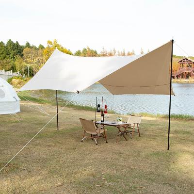 China 4M Large Outdoor Luxury Retractable Portable Cotton Canvas Bell Tent Glamping Tent Folding Sun Shelter Tent for sale