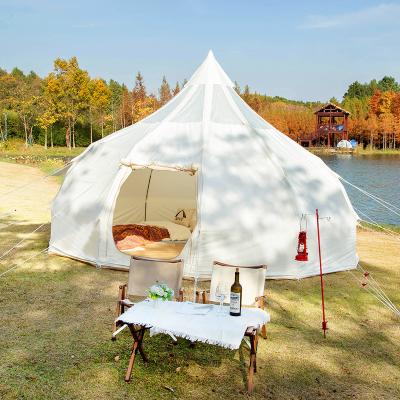 China 2021 4M canvas bell tent best selling oxford 4/5/6M large luxury space lotus bell tent wholesale price for sale