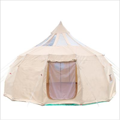 China 4M large canvas bell tent camping tent cotton canvas outdoor family tent for resort for sale