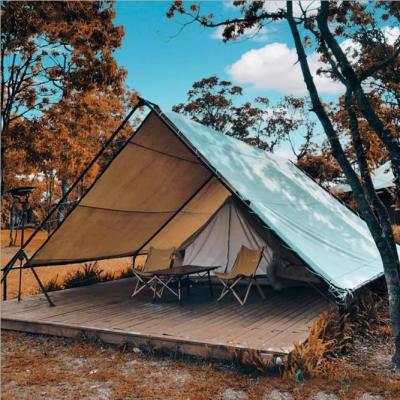 China 4M Canvas Bell Tent Outdoor Waterproof Glamping Tent Bell Tent For Resort Party Wedding for sale