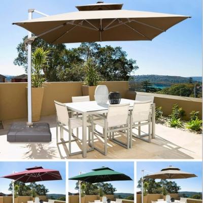 China Traditional Cantilever Umbrella 11-Feet Outdoor Patio Offset Patio Umbrella Cross Hanging Base for sale