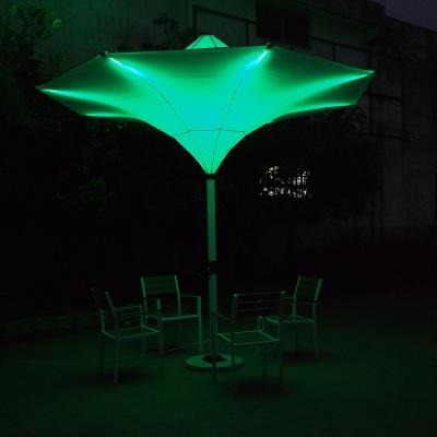 China Modern New Design 2020 Hot Sale Large Beach Patio Led Lightweight Outdoor Umbrella for sale