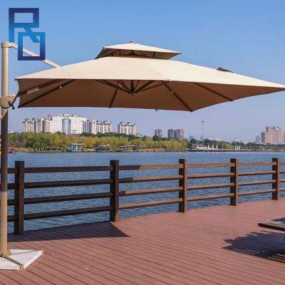 China Patio Modern Outdoor Aluminum Metal Garden Cantilever Umbrella for sale