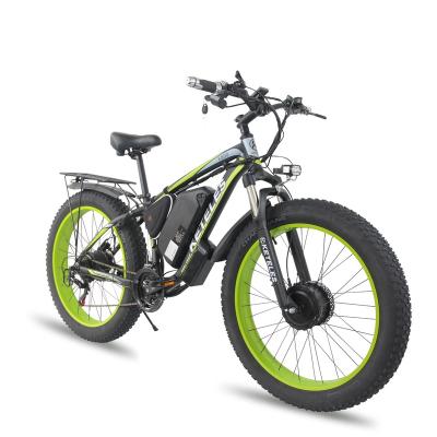 China 20AH Motor 20AH Double Tire Lithium Battery 26x4.0 Fat Inch Aluminum Alloy E-bike 2000W Electric Bike with 2 Front and Rear Motors for sale