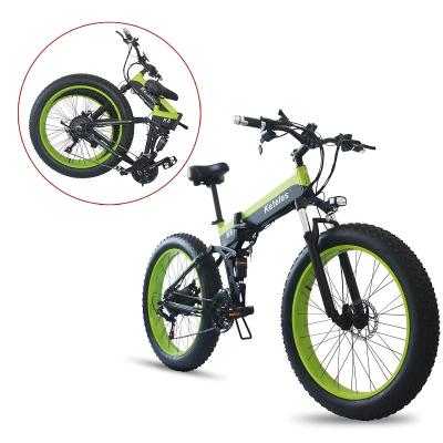 China Aluminum Alloy 1000W Keteles K8 26x4.0 Fat 21-Speed ​​Inch Tire Folding E-Bike 1000W Motor 13AH Lithium Battery Electric Bike for sale