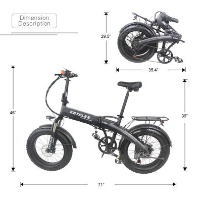 China Alloy KETELES KS6 1000W 13AH Fat Tire Aluminum 20