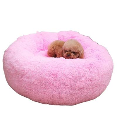 China Sustainable Calming Bed For Small Medium Large Dogs Anti Worry Ring Pet Bed With Washable Plush Faux Fur Cat Beds for sale