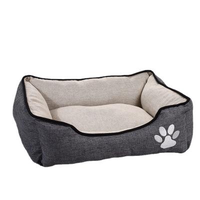 China Viable Bed For Dog Cat Bedding Small Dog Bed Hemp Rope Square Dog Bed Designer for sale