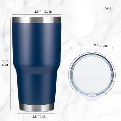 China Stainless Steel Tumbler 30oz Large Coffee Mug Viable Vacuum Insulated Double Wall Travel Mug With Lid Straw Brush for sale