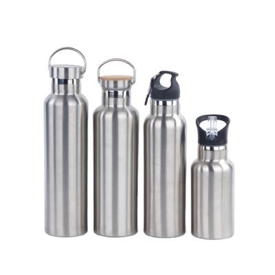 China PORTABLE Custom Logo OEM Powder Coated Double Wall Stainless Steel Triple Insulated Metal Sports Drink Thermos Expanding Water Bottle for sale