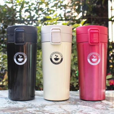 China PORTABLE Custom Thermo Mug Reusable Coffee Travel Mug Double Wall Insulated Stainless Steel With Bounce Lid for sale