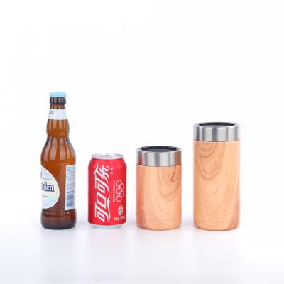 China Sustainable 12 Oz Vacuum Insulated Double Wall Beer Bottle Cooler Bottle Stainless Steel Canister Beer for sale