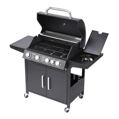 China Easily Assembled Outdoor Black Multifunctional Backyard Stainless Steel BBQ Grill with Side Burner Gas Grill for Outdoor BBQ Cooking for sale