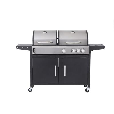 China Easily Assembled Promotional Custom Portable Gas BBQ Combo Grill With Side Burner Outdoor BBQ Charcoal Gas Grill for sale