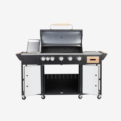 China Wholesale Custom Best Selling Outdoor Kitchen Easily Assembled Trolley Gas BBQ Grill BBQ Grill Outdoor Machine for sale