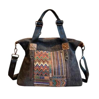 China Other 2023 New Vintage Style Embroidered Canvas Ethnic Designer Bag Women's Handbag Cross - Body Bag for sale