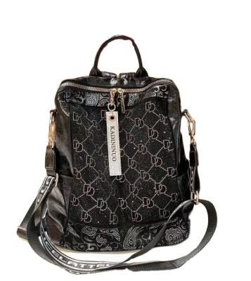 China Waterproof 2023 trend PU women explosive new high fashion hot diamond cross - body bag backpack for sale