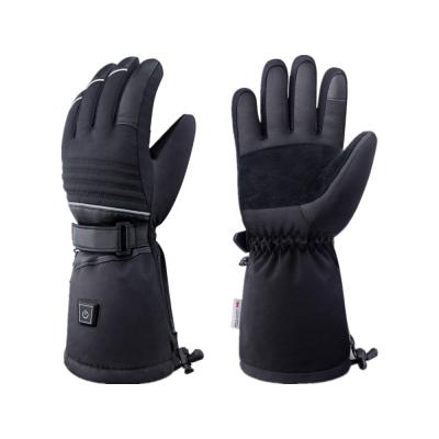 China Fashion Ultra Thin Windproof Neoprene Electric Heating Leather Sports Hand Gloves For Winter Outdoor USB LED Flashlight Lithium Battery for sale