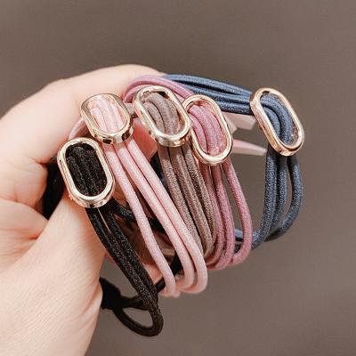 China Women Girls Hair Accessories 2pcs/set New Simple Elastic Hair Ties Band Women Girls Fashion Hair Scrunchies Ponytail Holder Rubber Hair Rope Head Accessories for sale