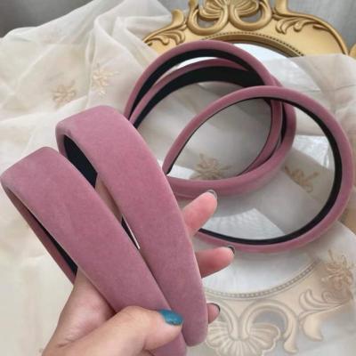 China Women Girls Hair Accessories Retro Women Sponge Hair Hoop Hairband Big Plush Headband Wide Padded Headwear for Girls Chic Hair Band Headwear Hair Accessories for sale