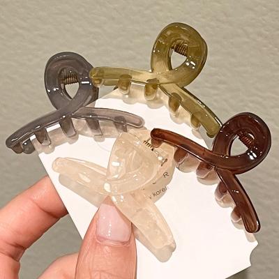 China Women Girl Daliy Life Hair Accessories Korean Fashion Acrylic Hairpins Simple Plastic Solid Color Hair Clip Elegant Women Girls Crab Hair Claws Lovely Hair Accessories for sale