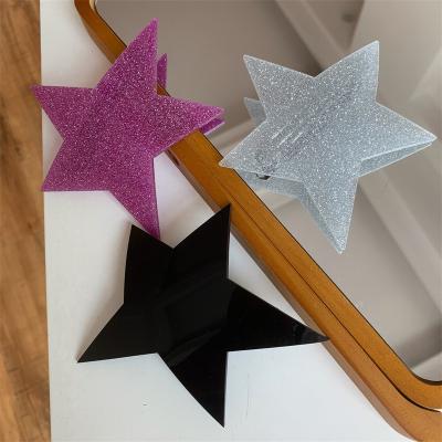 China Women Girls Hair Decoration New Fashion Big Shiny Star Hair Clips Lovely Women Girls Irregular BB Hair Claw Clips Large Cute Kawaii Head Side Accessories for sale