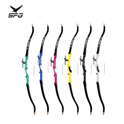 China Hunting Left Hand Limbs Professional Green Silver Aluminum Alloy Riser Black Archery Recurve Bow for sale