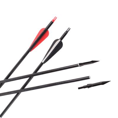 China Hunting Outdoor Archery Fiberglass Arrow Shaft Carbon Steel Broadhead Archery Hunting Arrow for sale